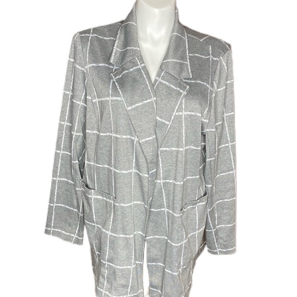 Lane Bryant Gray & White Windowpane Jacket - Picture 1 of 5